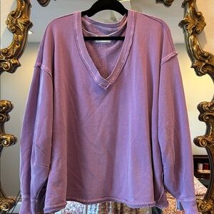 Free People venice V-Neck Pullover Sweater in Bubble Tea. Sold out color. Sz SM